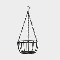 Gardening Pot Iron Hanging Planter Hanger with Chain Vintage Style Flower Pot Holder Durable Round Metal Hanging Basket Patio