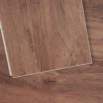 Interlocking Vinyl Floor Tiles 1220 X 185 mm, 10 Tiles 5.5mm Thick Snap Together, Deep Brown Wood Grain DIY Flooring for Kitchen, Dining Room,