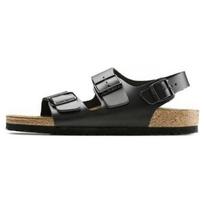 Birkenstock Milano Oda Minkšti Patogūs Storas Padadas Sagtis Paplūdimio Basutės Vyriškos Basutės Juodos 0034191 43