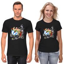 Asterix and obelix, Famous Characters Figure, Short Sleeve White-Black Men's / Women's T-Shirt F176 S