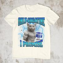 Funny Gym CaT-Shirt “Only Creatine I Promise”, Bodybuilding Meme Tee, Fitness Humor Shirt, Gym Cat T-Shirt, Viral Meme Clothing M