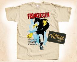 Frankenstein V1 T-Shirt Vintage Natural color Men's T-Shirt DTG Digital Print SIZES S M L XL 2XL 3XL 4XL 5XL S
