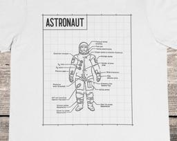 Astronaut Blueprint T-Shirt: NASA Spaceship Diagram Tee 4XL