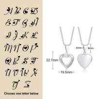Free Engraving Initials Heart Locket Pendant for Women Girls,Stainless Steel 26 Letters A-Z Necklaces,Custom Jewelry Gift PN-1364S