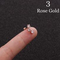 1PC Cute Star Leaves Cz Zircon Helix Tragus Stainless Steel Piercing Earring Cartilage Ear Stud 3 rožinio aukso spalvos