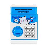 Kids Piggy Bank Electronic Safe ATM Bank Saving Box Password Insurance Automatic Coin Machine Lockbox mėlyna