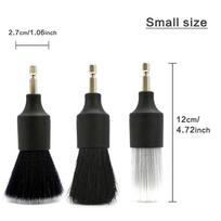 3 Pcs New Car Detail Brush Electric Drill Brush Boar Bristle Brush Car Interior Cleaning Crevice Brush A1