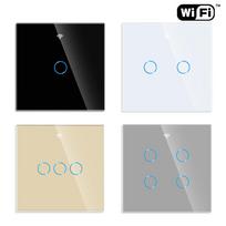 CNBingo Smart Home Product 4 Gang Wall Light Touch Switch Neutral Wire 1000W/Gang 16A Relay WIFI Smart Switch (White,86*86mm&Eu Standard) balta