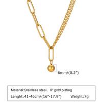 Stainless Steel Layered Bead Ball Chain Choker Necklace for Women, Geometric Ball Torques Collar Jewelry