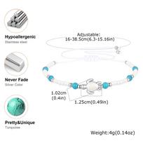 Anklet Set Flat Herringbone Chain Stainless Stee Turtle White Bead Non-fading Summer Beach for Women Fashion Jewelry