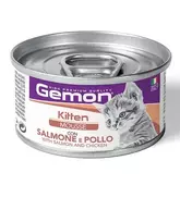 Gemon Kitten konservai putėsiai su lašiša ir vištiena kačiukams, 12x85 g