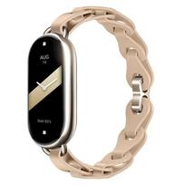 Silikoninis dirželis Xiaomi Mi 8 Band apyrankei su grandinėlės sagtimi, skirtas Miband 8 NFC, madingo moteriško stiliaus, pakaitinis guminis dirželis Correa For Xiaomi Miband 8