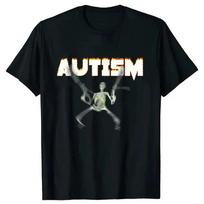 Autism Meme T Shirt Funny Humor Introvert Gift Awareness Neurodivergent T-shirts Men Women Cotton Tshirt Summer Short Sleeve Tee S juoda