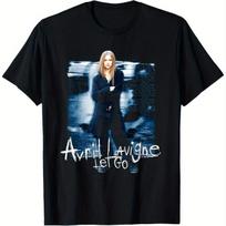Avril Lavigne Pattern T-shirt Men's and Women's 180g Pure Cotton Round Neck Short Sleeve Unique Art Print Casual Music S