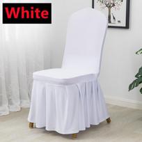 Wedding Chair Cover Party Decoration Spandex With Skirt Pleated Use Elastic Stretch Dining Birthday Hotel Banquet Gift New 6-1Pc 1PC