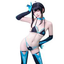Cyber Race Queen RQ Sexy Bikini Swimsuit Anime Micro Bikini Cute Adorable Gift Cosplay Costume Halloween Outfit Clothing Ladies Cute Fancy Dress juoda