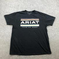 Ariat marškiniai vyriški dydis L juodi aukščiausios kokybės prekės logotipas vakarietiškas grafinis t-shirt trumpomis rankovėmis M