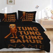 Tung Tung Sahur Poster Bedding Set 3 Piece Comforter Cover Gift for Bedroom,Includes No Insertsjt041 135x200cm