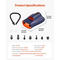 SucceBuy 20/22/40 PSI Paddle Board Pump Rechargeable Battery-Powered Auto-Off 12V DC Car Connector LED Light Ideal for Mattress 22PSI