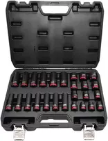 AW-Tools AWTOOLS SMŪGINIŲ GALVUČIŲ RINKINYS 1/2″ 26 vnt./10-24 mm/ TRUMPOS IR ILGOS Juodas LINE