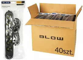 Blow 98-528# Tinklo prailgintuvas ps-550 5 lizdų 3xUSB 5m juodas 3x1mm pakuotė