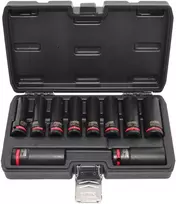 AW-Tools AWTOOLS SMŪGINIŲ GALVUČIŲ RINKINYS 1/2″ 10 vnt. 10-24mm ILGOS Juodas LINE
