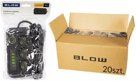 Blow 98-504# Tinklo prailgintuvas ps-330s 3 lizdų 4xUSB 1xUSB-C 3m juodas 3x1mm pakuotė