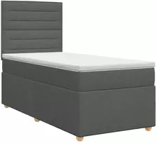 Spyruoklinė lova su čiužiniu Tamsiai pilka 80 x 200 cm Audinys
