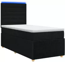 Lova LED lovos čiužinys su LED apšvietimu Juoda 90 x 190 cm Audinys