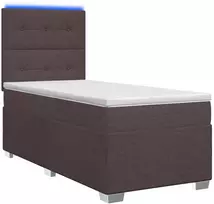 Spyruoklinė lova su čiužiniu Tamsiai rudas 80 x 200 cm Audinys