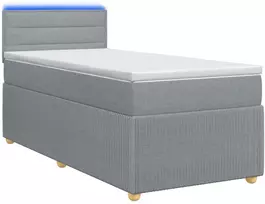 Lova su čiužiniu ir LED apšvietimu Šviesiai pilka 90 x 190 cm