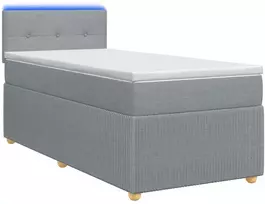 Lova su čiužiniu ir LED apšvietimu Šviesiai pilka 90 x 190 cm