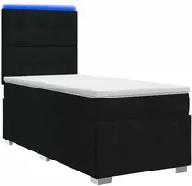 Lova LED lovos čiužinys su LED apšvietimu Juoda 80 x 200 cm Audinys