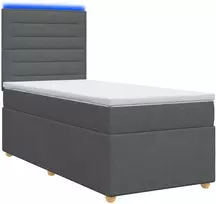 Spyruoklinė lova su čiužiniu Tamsiai pilka 80 x 200 cm Audinys