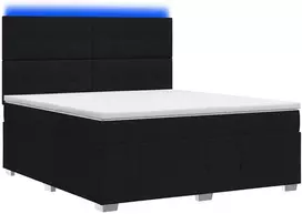 Lova LED lovos čiužinys su LED apšvietimu Juoda 180 x 200 cm Audinys