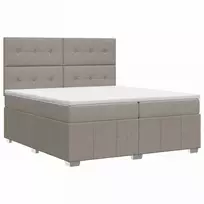 Spyruoklinė lova su čiužiniu Taupe 140 x 190 cm Audinys