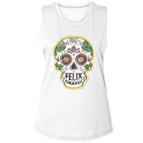 Rocky Felix Chavez Skull White Women's Muscle Tank Top M