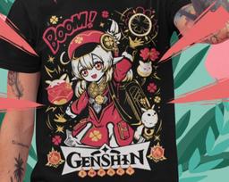 Klee Genshin Impact Aesthetic Anime Vaporwave Japan Aesthetic Anime Japanese Genshin Impact Raiden Shogun Gaming T-Shirt, Anime Waifu Shirt XL