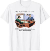 Passionate About Affording Food T-Shirt, Funny Job Interview Meme Gift, Sarcastic Work Humor Graphic Tee S