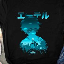 Aether Genshin Impact Anime Shirt, Traveler Manga Shirt, Lumine, Starfell Sword, Amber, Japanese Anime Gaming Tee S