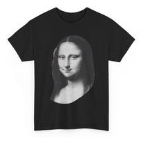 Mona Lisa T-Shirt: Black & White Renaissance Art Tee XL