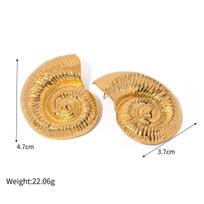 Exaggeration Ribbed Lava Textured Sea Snail Large Earrings Seashells Shell Ear Stud Vintage Jewelry for Women Gifts Waterproof