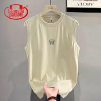 Men's Casual Solid Sleeveless Tank Top L abrikosas