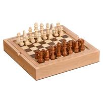 Customized 5 in 1 Wooden Chess Board Handmade Portable Travel Game Set Game With Pieces Storage Slots Beginner for Kids & Adults Chess Box