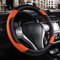 Odinis automobilio vairo užvalkalas, Neslystantis automobilio vairo užvalkalas, Apsauginis kvėpuojantis mikropluošto oda, Universalus daugumai automobilių gray
