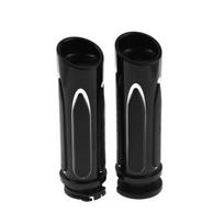 Motorcycle 1'' 25mm Hand Grips Black/Chrome Handlebar for Harley Touring FLHX FLHR Sportster XL Dyna Softail V-Rod Controls Throttle Cable Handle Grips juoda balta spalva