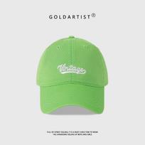 Cap Trucker Print logo Embroidery Snapback 6 Panel Structured 100% Cotton Dad Hat Curved Brim Spring Summer Colors Baseball Caps One size fits all (56-60cm) fluorescencinė žalia spalva