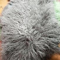 Natural White Curly Tibet Lamb Fur Plate / Sheep Fur Rug