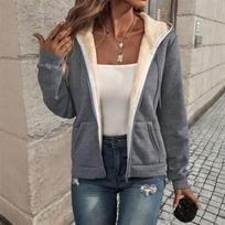 Women's Lined Zip Up Hoodie Long Sleeve Casual Warm Sweatshirt for Winter XL