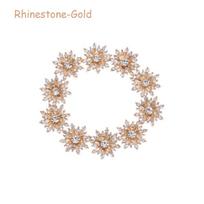 Hairpin Accessories Plating Rhinestone Button Pearl Buckle Apparel Sewing Snowflake Buttons Rhinestone -Gold